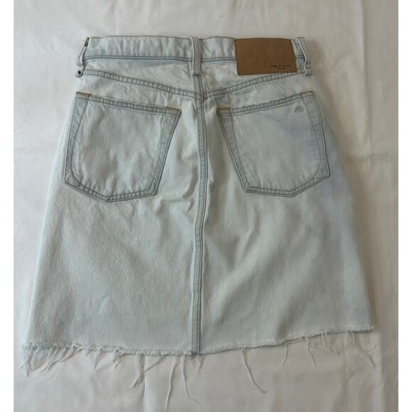 Rag and Bone women's High Rise Short Frayed Denim Skirt Size 26 - Picture 3 of 4